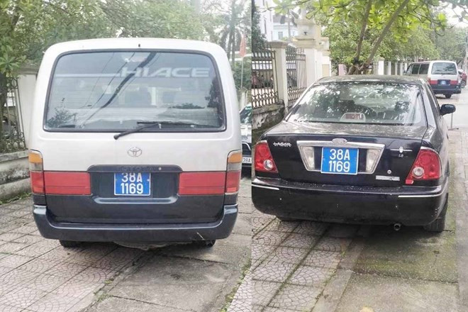 Xu phat 2 xe o to cung gan bien xanh o Ha Tinh