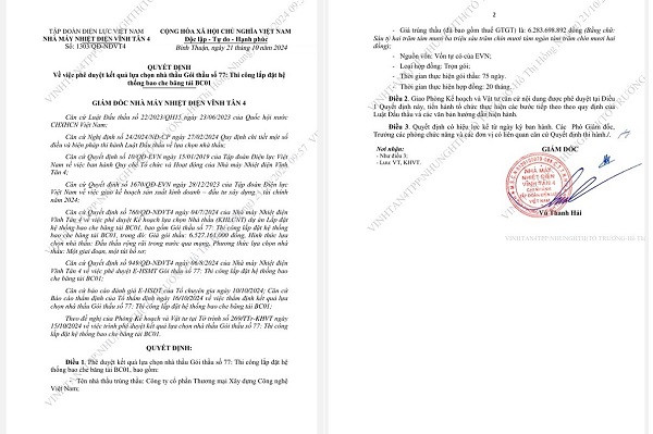 Bình Thuận: Gói thầu hơn 6 tỷ tại Nhiệt điện Vĩnh Tân 4 đã có chủ Binh Thuan: Goi thau hon 6 ty tai Nhiet dien Vinh Tan 4 da co chu