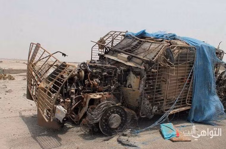 Các loại xe bọc thép kháng mìn do Mỹ chế tạo bán cho UAE, Ả-Rập Xê-út cũng không thoát khỏi thảm cảnh bị phá hủy.