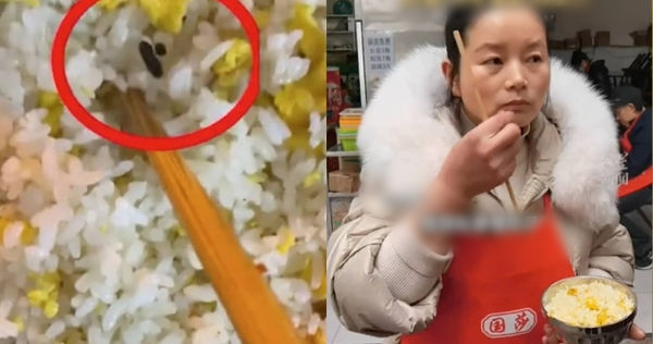 Khach noi co phan chuot trong com, chu quan phan ung soc