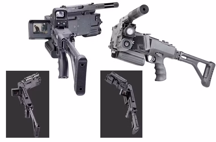 Súng được thiết kế để lắp thêm các phụ kiện chiến đấu như đèn pin chiếu sáng, đèn chiếu laser chỉ thị mục tiêu giúp xạ thủ có thể ngắm bắn một cách chính xác, ngoài ra mặt lưng súng được lắp thêm kính ngắm điểm đỏ giúp cho xạ thủ xạ kích bắn thẳng.