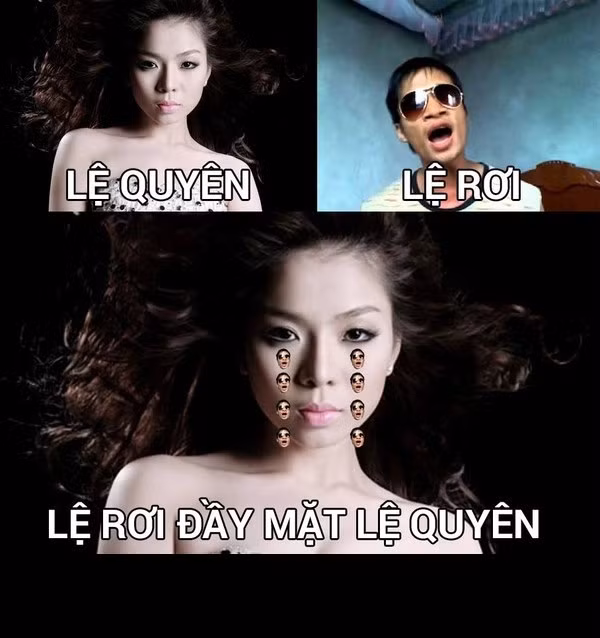 Dựa vào tên các ca sĩ, người nổi tiếng, dân mạng sẽ tách ra thành các vế, từng từ đơn lẻ, sau đó ghép chúng với những từ ngữ mới tuỳ theo liên tưởng của từng người. Ví dụ Sơn Tùng MTP thì có các phiên bản như Sơn Tường MTP - Sơn Đoòng MTP; Lệ Rơi và Lệ Quyên ghép lại thành vế "Lệ rơi đầy mặt Lệ Quyên"...