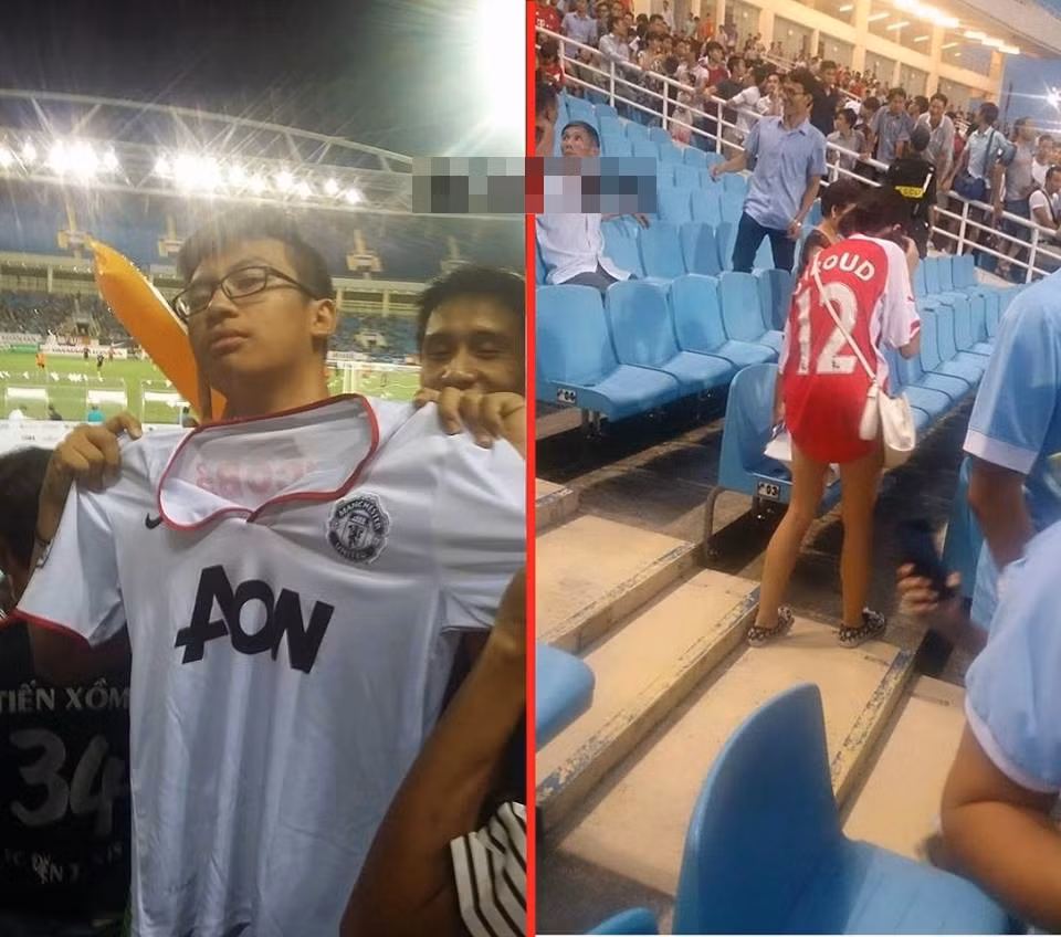 Trong buổi đá tập làm quen sân cỏ Mỹ Đình của các cầu thủ Man City tối qua, rất đông các Citizens (tên hội CĐV Man City) đã có mặt trên khán đài để được tận mắt chiêm ngưỡng, ngắm nhìn những thần tượng của mình. Tuy nhiên, lẩn khuất trong khán đài tràn ngập màu áo xanh của Man City vẫn có những bóng áo đỏ, áo trắng của fan những CLB vốn được xem là "thù địch" của nửa xanh thành Manchester.