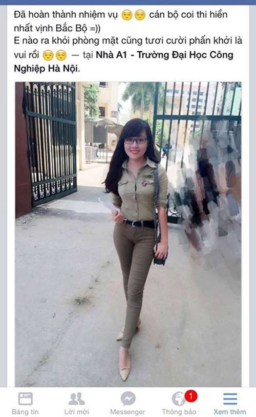 Với vẻ ngoài trẻ trung, khuôn mặt xinh đẹp, Âu Hà My - Triệu Mẫn là cô gái trong bức ảnh được lan truyền với dòng mô tả "Nữ giám thị xinh đẹp, hiền nhất Vịnh Bắc Bộ", gây sốt thời điểm gần kỳ thi Đại học vừa qua.