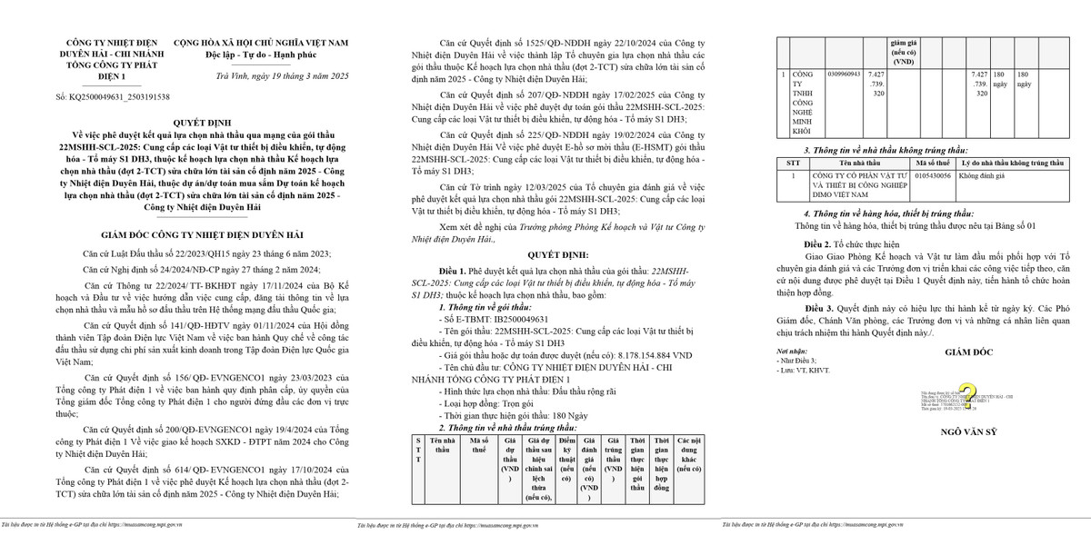 Nhiet dien Duyen Hai: Cty Minh Khoi trung lien tuc 02 goi thau cung cap vat tu-Hinh-2