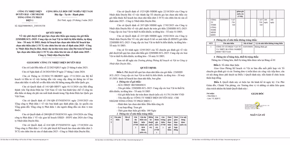 Nhiệt điện Duyên Hải: Cty Minh Khôi trúng liên tục 02 gói thầu cung cấp vật tư - Hình 2 Nhiet dien Duyen Hai: Cty Minh Khoi trung lien tuc 02 goi thau cung cap vat tu-Hinh-2