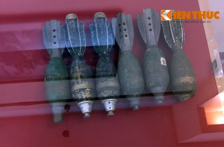 Đạn cối 60mm do quân giới Việt Nam chế tạo trong kháng chiến chống Mỹ.