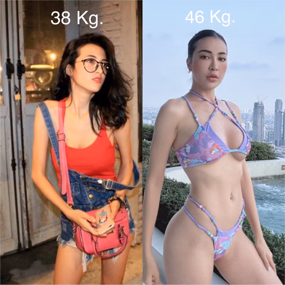 Trên trang cá nhân, Francesca Russo đã đăng tải hình ảnh của mình của quá khứ so với hình ảnh hiện tại. Cách đây 5-6 năm, cô nàng chỉ có số cân nặng là 38. Thân hình lúc đó cũng khá gầy gò. Mặc dù cách ăn mặc khá có gu tuy nhiên thân hình lại kém hấp dẫn so với thời điểm hiện tại.