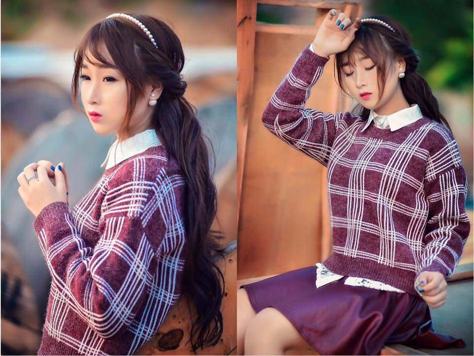 Cô nàng hồi ấy có gu thời trang điệu đà, mang nét nàng tiểu thư học đường đáng yêu.