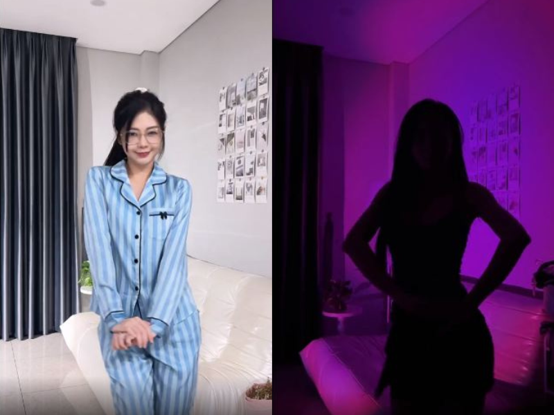 Đến cả ca sĩ như Liz Kim Cương cũng gia nhập hội những người mê trend này. (Ảnh: Tiktok)