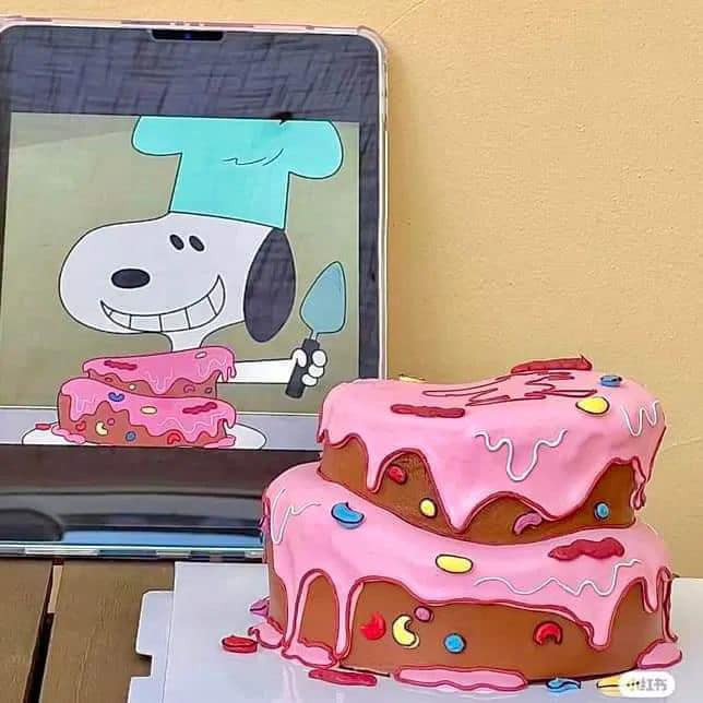 Chiếc bánh kem của Chú chó Snoopy quen thuộc với rất nhiều em nhỏ.