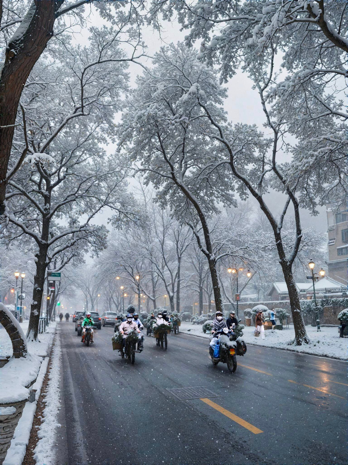 Nếu đường phố Phan Đình Phùng thực sự có tuyết rơi thế này thì sẽ như nào nhỉ?