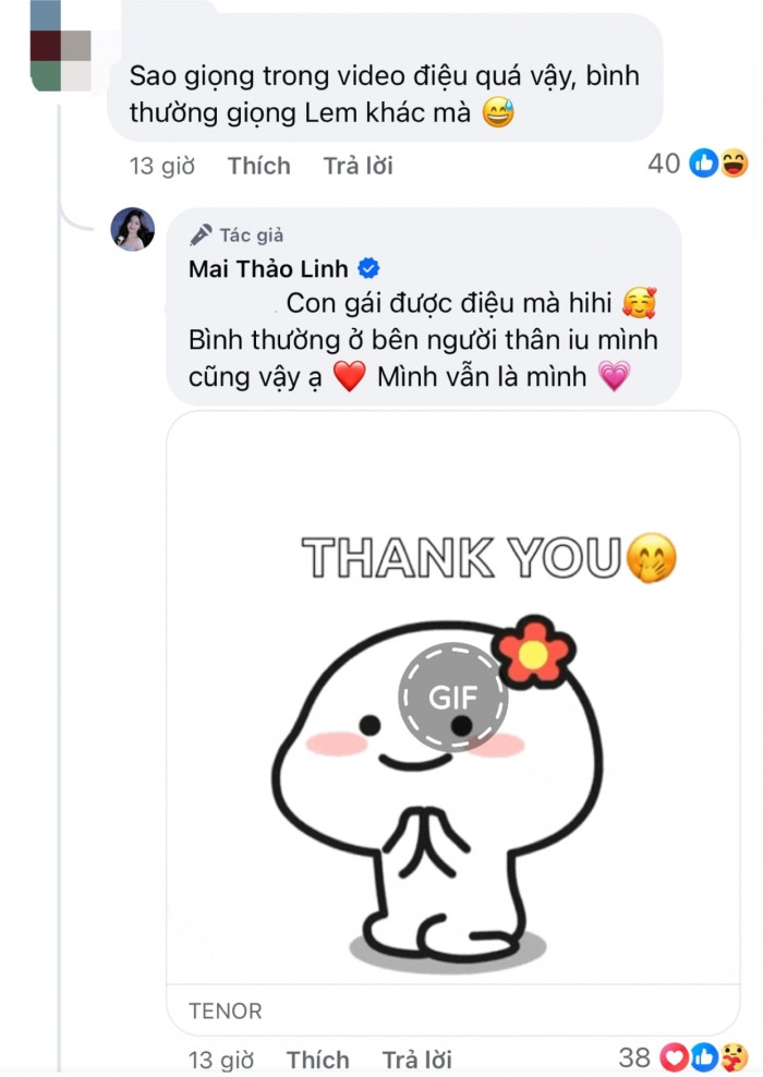 Không lâu sau, con gái Quyền Linh đã trực tiếp lên tiếng phản hồi rằng: “Con gái được điệu mà. Bình thường ở bên người thân yêu mình cũng vậy ạ. Mình vẫn là mình”.