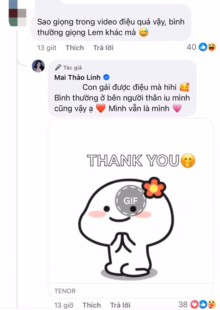 Không lâu sau, con gái Quyền Linh đã trực tiếp lên tiếng phản hồi rằng: “Con gái được điệu mà. Bình thường ở bên người thân yêu mình cũng vậy ạ. Mình vẫn là mình”.