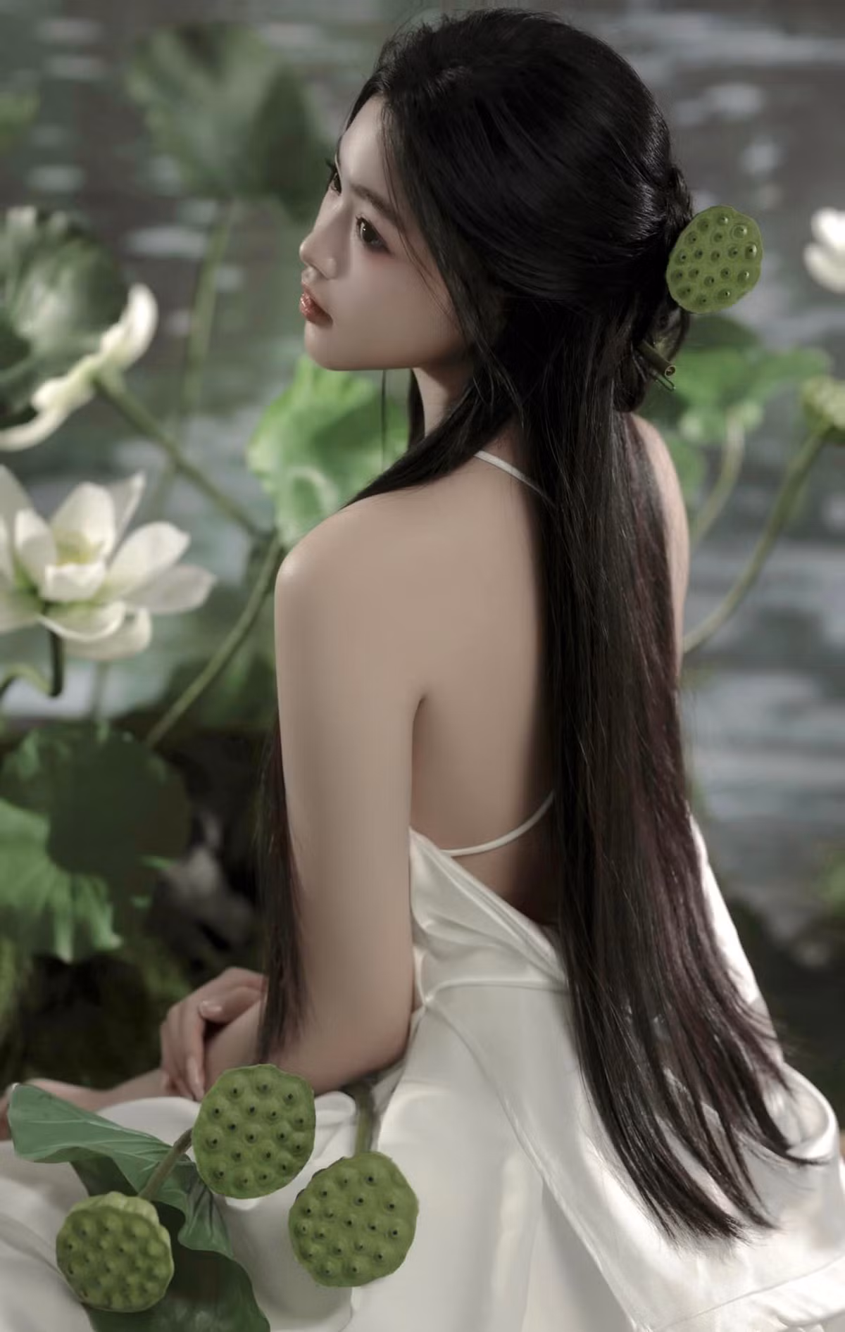 Cô nàng khéo léo tạo dáng khoe vai trần ngọc ngà.