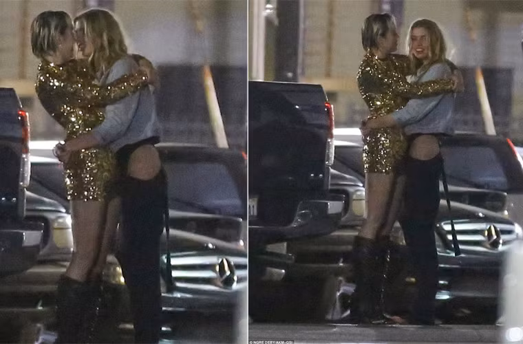 Trước khi yêu đồng tính người mẫu Stella, Miley đã đính hôn với nam diễn viên Liam Hemsworth sau đó lại hẹn hò với Patrick Schwarzenegger 5 tháng.