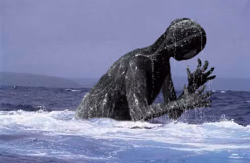 Thủy quái Umibozu có đặc điểm nổi bật khác là đầu trọc lóc và nhẵn nhụi. Chính đặc điểm này khiến nó có biệt danh là "thầy tu biển cả".