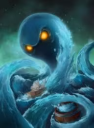 Rùng rợn hơn, một số truyền thuyết kể rằng, mọi người chỉ nhìn thấy một phần cơ thể Umibozu khi nó trồi lên mặt nước.