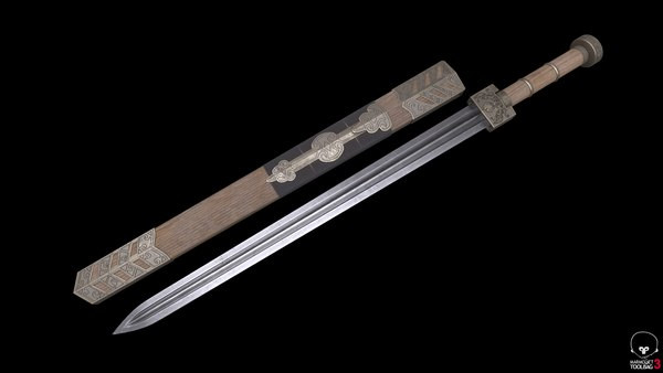 Thanh kiếm được các nghệ nhân rèn với lưỡi kiếm dài mảnh, sắc bén ở 2 bên. Đầu mũi kiếm nhọn và có chuôi cầm ngắn.
