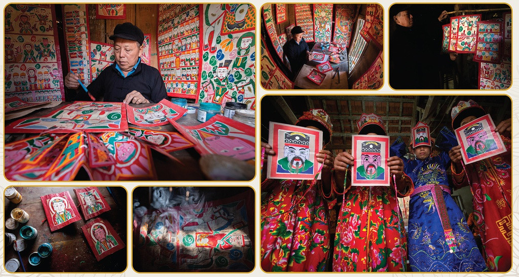 Giải top 5 ảnh bộ: Nghệ nhân vẽ tranh thờ người Dao của tác giả Nguyễn Hữu Thông. Thông qua bộ ảnh, tác giả Hữu Thông đem đến cho người xem tư liệu quý về kỹ thuật làm tranh thờ của người dân tộc Dao.