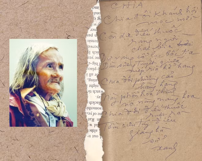 Bút tích bản viết tay bài thơ Chia của thi sĩ Bùi Giáng. Bùi Giáng là nhà thơ, dịch giả và nhà nghiên cứu văn học nổi tiếng. Ông có rất nhiều bút danh như Trung niên thi sĩ, Bùi Bàn Dúi, Bùi Văn Bốn, Vân Mồng... Thơ của Bùi Giáng mang phong cách lãng mạn, nhẹ nhàng và hóm hỉnh.