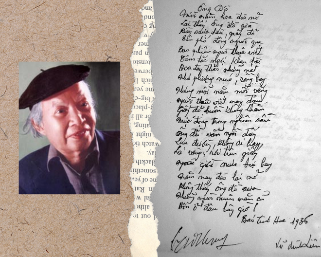 Bút tích bài thơ Ông đồ của Vũ Đình Liên. Nhà thơ Vũ Đình Liên là một trong những người tiên phong cho phong trào Thơ mới. Ông đồ lần đầu được in trên báo Tinh hoa năm 1936. Tác phẩm xuất sắc này của Vũ Đình Liên cũng được đưa vào chương trình giảng dạy trong nhà trường và trở thành bài thơ thân quen với nhiều thế hệ học trò.