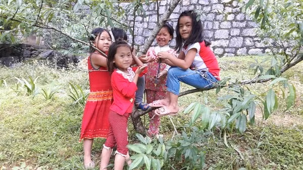 Hàng ngày, lũ trẻ trong dòng họ Vương vẫn vui chơi tại vườn, quanh những lăng mộ của dòng họ.