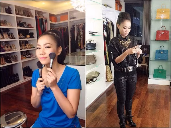 Luôn xuất hiện với những bộ cánh hàng hiệu và phụ kiện đắt tiền vì thế không khó hiểu khi "đột nhập" nhà Thu Minh, nhiều người bắt gặp những món đồ của Alexander McQueen, Christian Louboutin, Gucci. Ca sỹ từng "diện" đôi giày đế đỏ Christian Louboutin, có giá hơn 100 triệu đồng khi xuất hiện trong chương trình The Voice mùa 1.