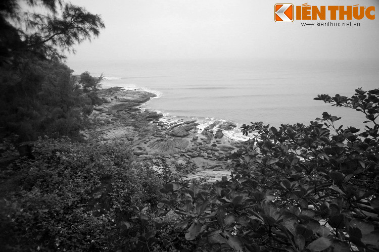 Từ khuôn viên đền, có thể bao quát một khoảng không gian rộng lớn và hùng vĩ của biển Sầm Sơn và núi Trường Lệ.