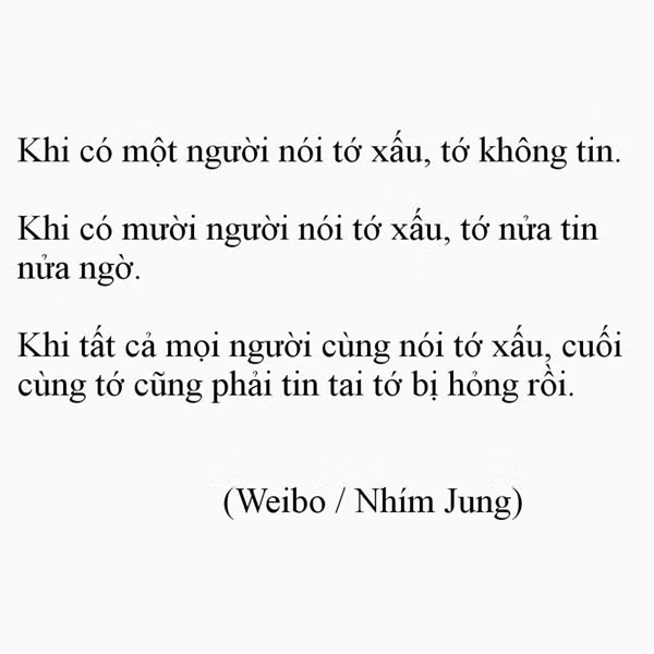 Dù ai nói ngã nói nghiêng, lòng ta vẫn đứng như kiềng 3 chân.