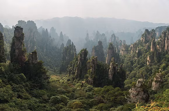 Công viên rừng tự nhiên Zhangjiaje ở Trung Quốc đứng thứ 7 trong danh sách 27 kỳ quan thiên nhiên châu Á. Khi vào bên trong công viên, du khách sẽ bắt gặp nhiều con suối đẹp, những ngọn núi hùng vĩ, hẻm núi bình yên...