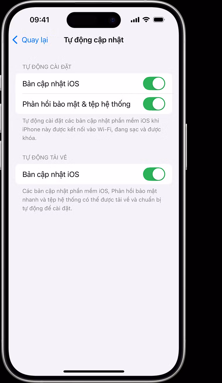 3. Cập nhật phần mềm thường xuyên: Thực hiện tại Cài đặt chung > Cập nhật phần mềm.(Ảnh: Apple Support)