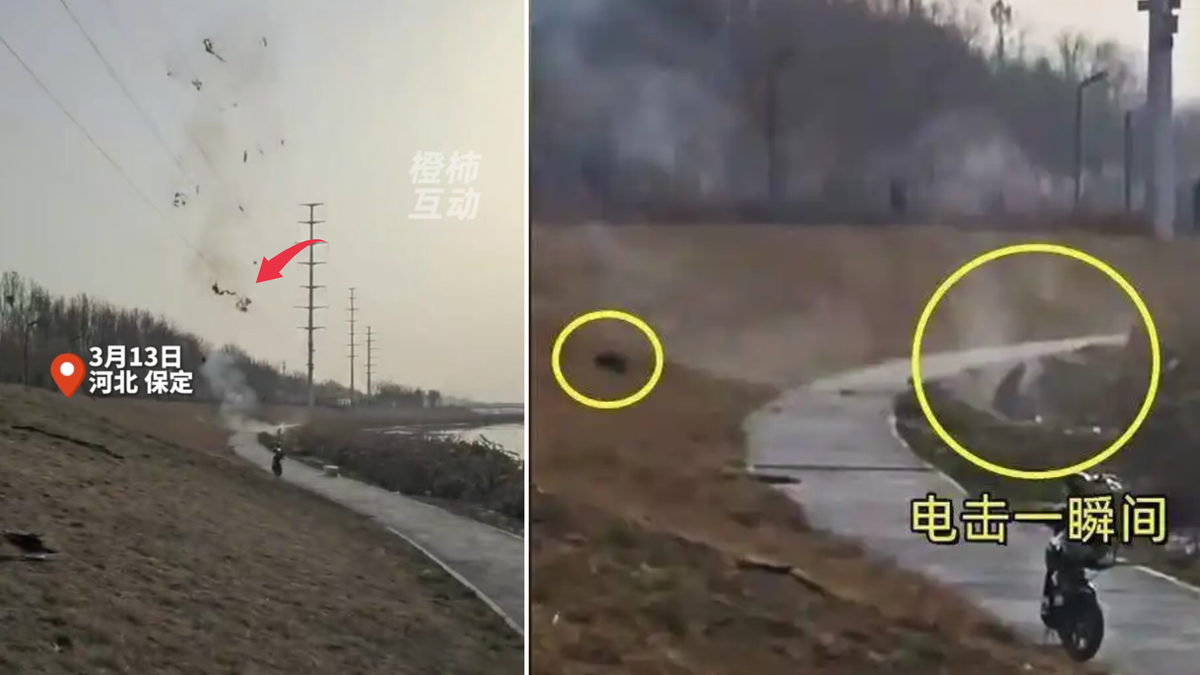 Sáng 13/3 tại Hà Bắc (Trung Quốc), một người đàn ông ngoài 50 tuổi đi xe đạp điện đến công viên để tập thể dục và câu cá.