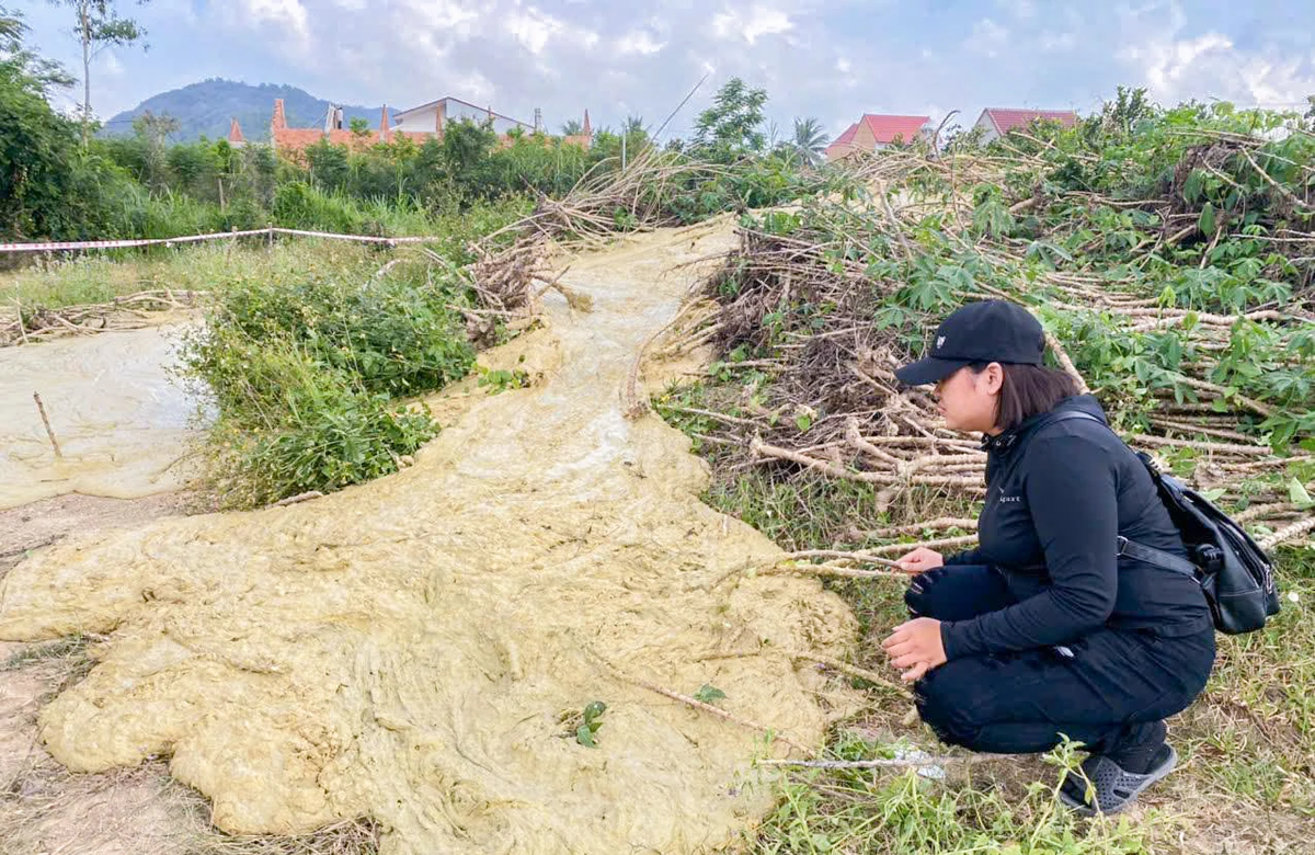 Nhiều người dân tò mò đã đến xem hiện tượng kỳ lạ này. Ảnh: LÊ DUYÊN