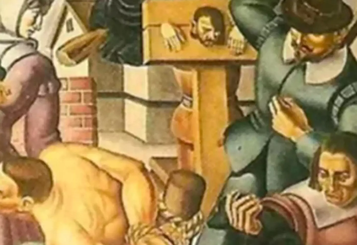 Bà Bruchac cũng chỉ ra nhiều chi tiết sai lệch trong tranh, ví dụ như thuyền, trang phục, và một phù thủy cưỡi chổi, cho thấy tác phẩm mang tính tưởng tượng nhiều hơn là ghi chép lịch sử. (Ảnh: LADbible)