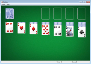 1. Solitaire: Ra mắt trên Windows 3.0 (1990), game bài này ban đầu để hướng dẫn người dùng cách kéo thả chuột. Theo Microsoft, đến nay vẫn có hơn 35 triệu người chơi mỗi tháng. (Ảnh: wikipedia)