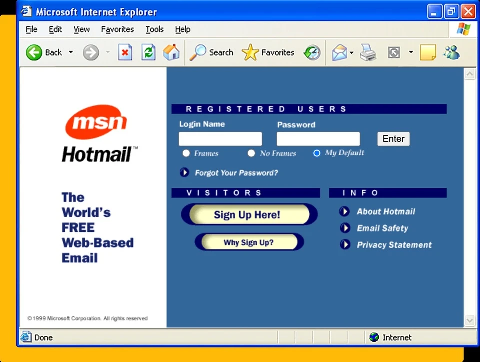 4. Hotmail: Dịch vụ email mua lại năm 1998, hiện nay vẫn tồn tại nhưng chủ yếu để hỗ trợ các sản phẩm chiến lược khác như Bing và Office 365. (Ảnh: Microsoft)