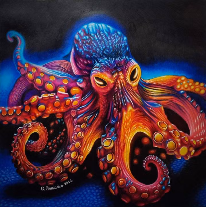 Giả thuyết này cho rằng tổ tiên bạch tuộc đến từ sao chổi rơi xuống Trái đất cách đây hơn 500 triệu năm. (Ảnh: ArtPal)