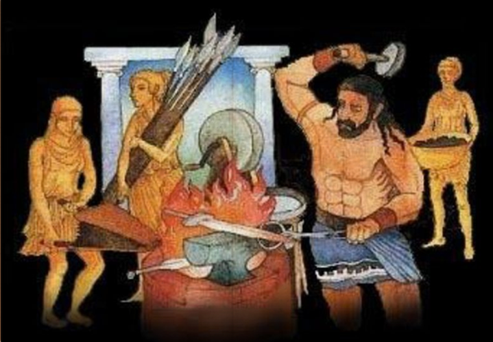 Golden Maidens, được tạo ra bởi Hephaestus, đại diện cho việc sử dụng máy móc để giảm lao động con người. (Ảnh: X)