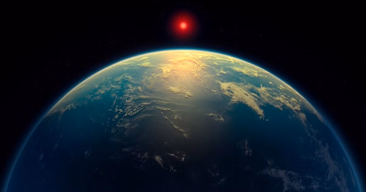 Hành tinh K2-18 b thuộc chòm sao Sư Tử, có khối lượng gấp 9 lần Trái Đất và đường kính lớn hơn 2,6 lần. (Ảnh: : A. Smith, N. Madhusudhan/University of Cambridge)