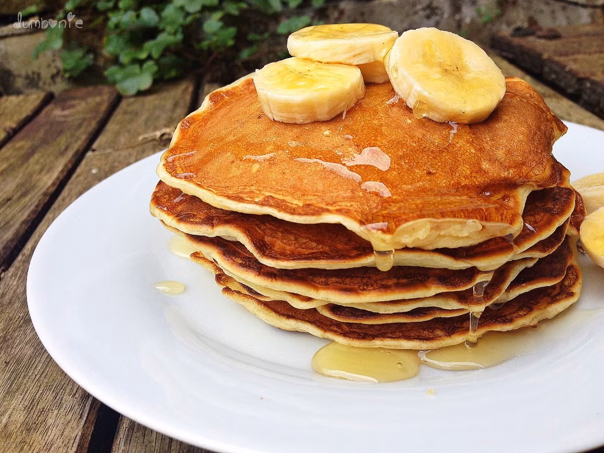  Bánh panecake yến mạch chuối. 