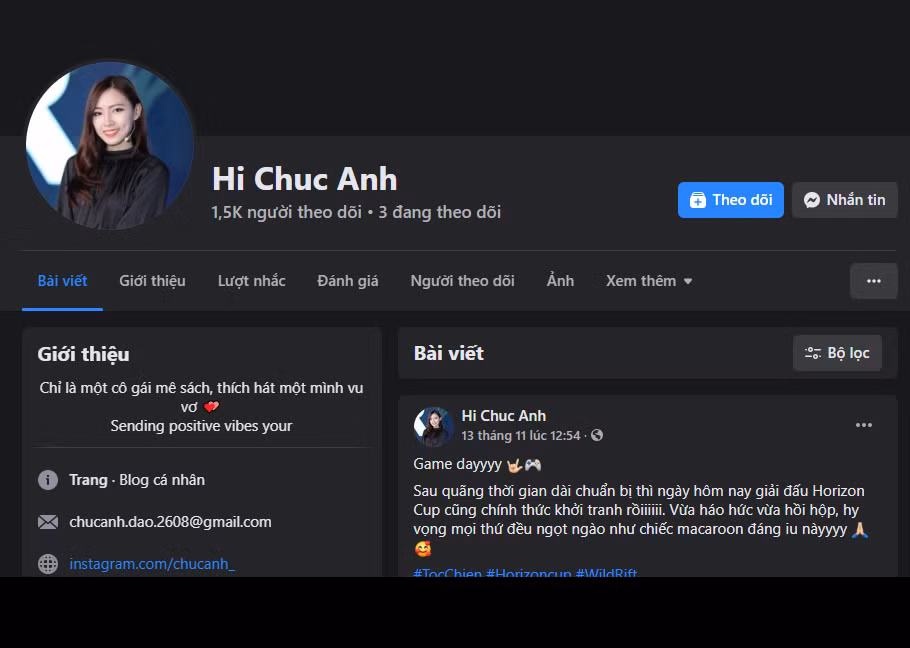 Soi trang cá nhân, nhiều người cho rằng Chúc Anh đích thị là một 'tấm chiếu mới' bởi fanpage của cô nàng mới chỉ có hơn 1,5k người theo dõi.