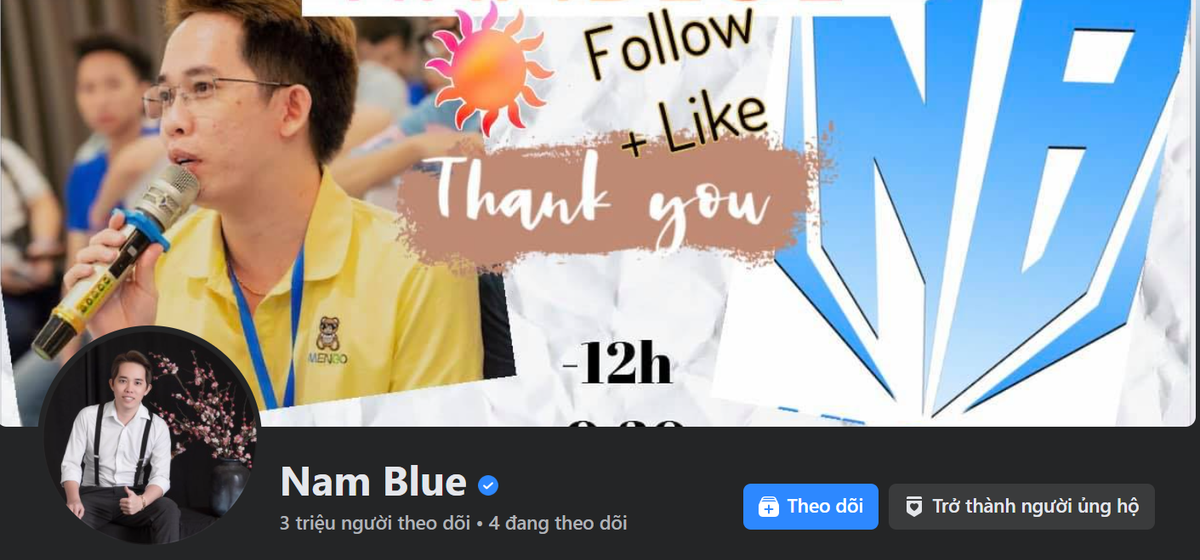 Fanpage của Nam Blue sở hữu hơn mấy triệu lượt follow. Kênh Youtube riêng thu hút gần một triệu người đăng ký. Và chưa có dấu hiệu ngừng lại mà sẽ lên cao theo từng ngày.