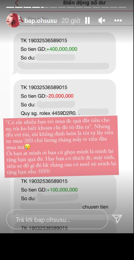 Tuy vậy, nữ streamer đã đính chính bản thân hoàn toàn có đủ khả năng tài chính để mạnh tay chi quà sinh nhật cho bạn trai.