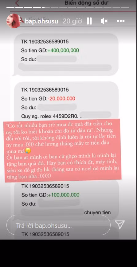 Tuy vậy, nữ streamer đã đính chính bản thân hoàn toàn có đủ khả năng tài chính để mạnh tay chi quà sinh nhật cho bạn trai.