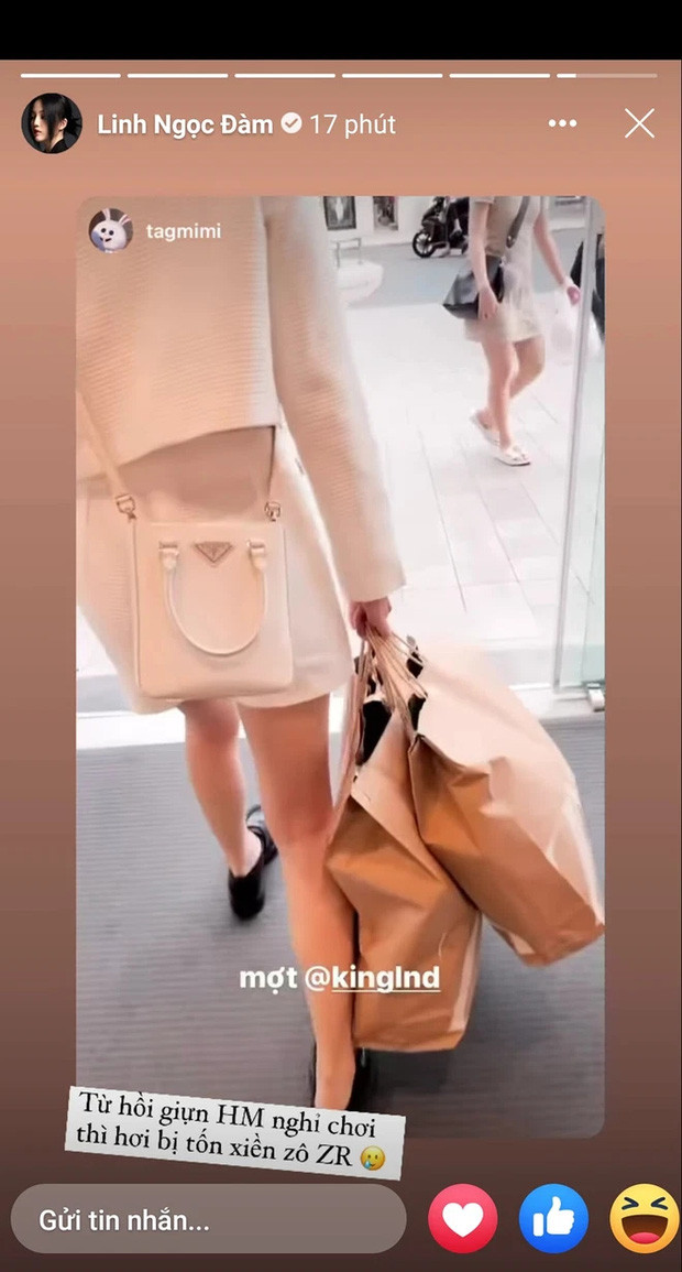 Chưa hết, Linh Ngọc Đàm còn chia sẻ story của bạn mình rằng đã phải đổi thương hiệu khác sau khi chơi chung với cô nàng.