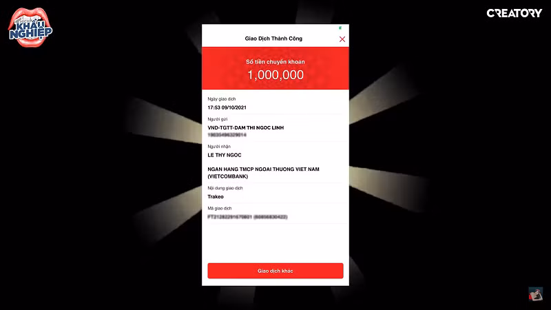 Hình phạt dành cho nữ streamer Linh Ngọc Đàm là chuyển 1 triệu đồng cho MisThy.