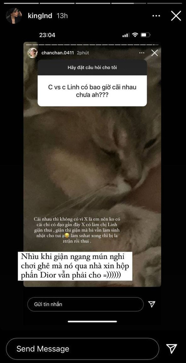 Chưa rõ nguyên nhân khiến cho Xoài Non làm người chị của mình "giận tím người" nhưng ngay sau đó, Linh Ngọc Đàm cũng đã đính chính lại story của "hot girl 2k2".