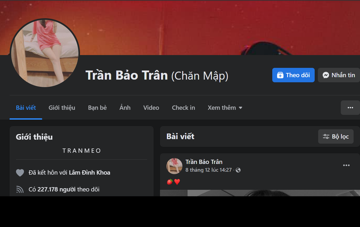 Cô nàng hot girl đình đám Trân Mèo được nhiều người biết đến với hơn 227.000 lượt theo dõi trên Facebook.